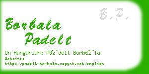 borbala padelt business card